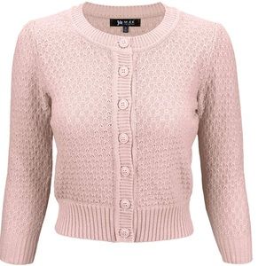 Pink Cropped YEMAK Cardigan